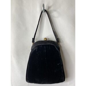 Vintage Morris Moskowitz Black Velvet Evening Bag Gala Sophisticated Event Glam